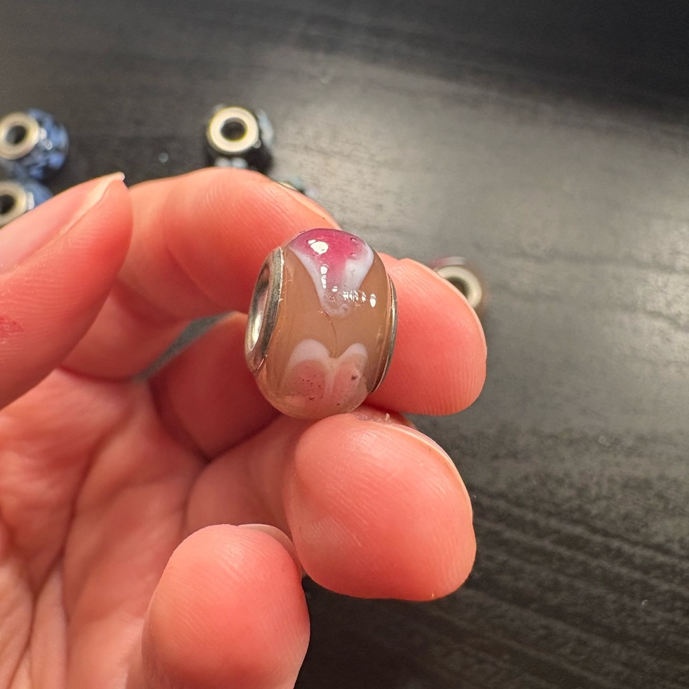 PINK PANDORA STYLE PAVE CHARM